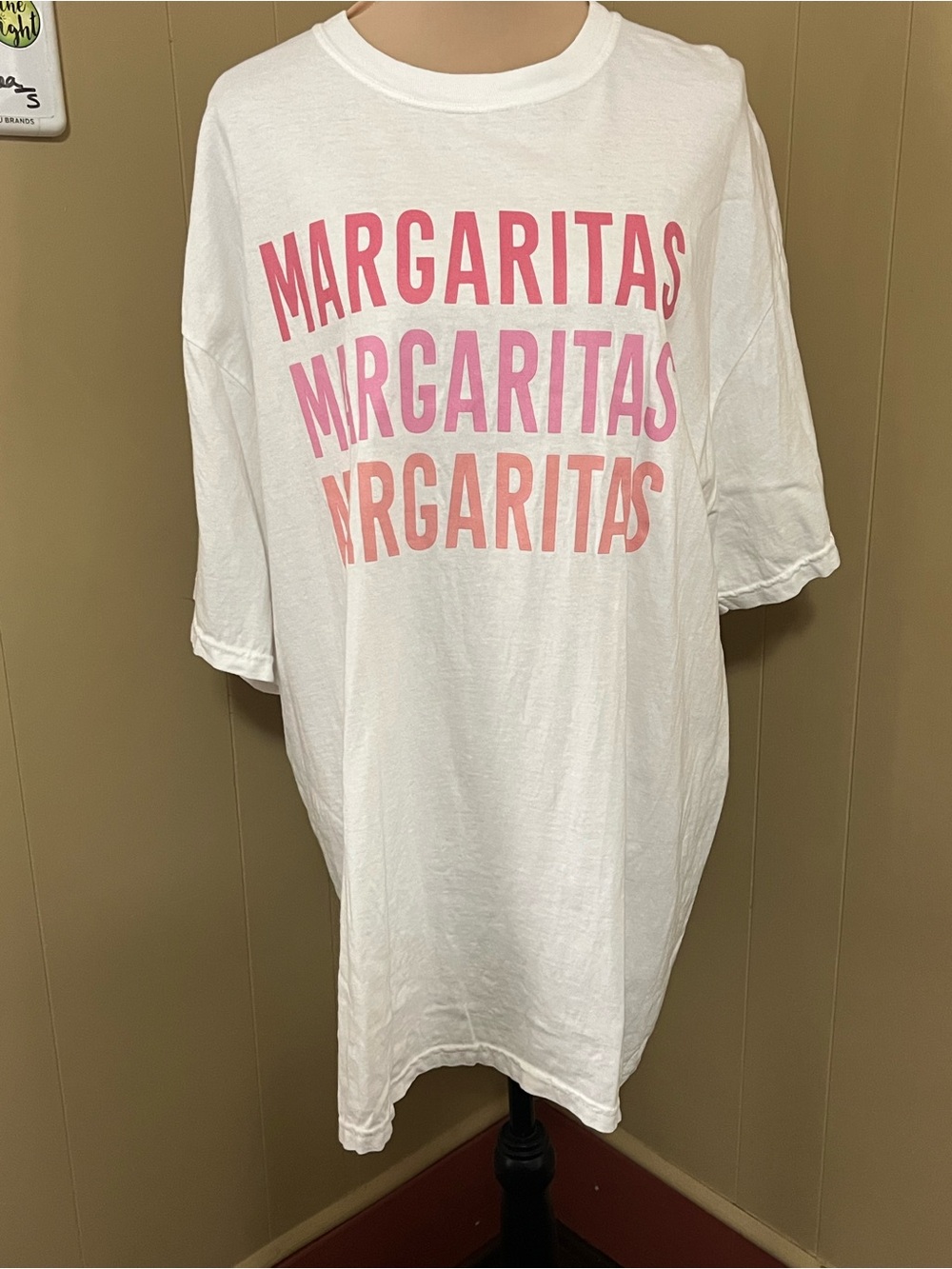 Comfort Colors 2XL White Graphic Style SS Tee w/Pink Block Lettering Unisex